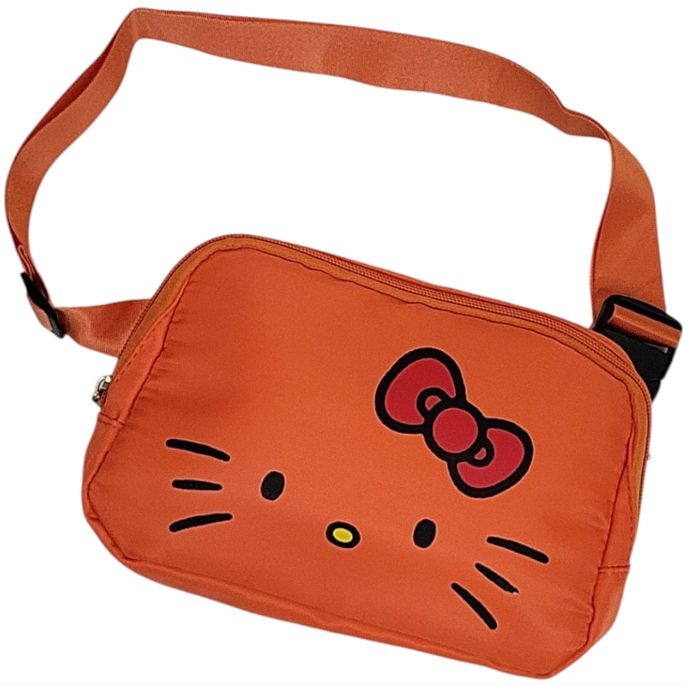 New Kitty One Strap Crossbody Back Pack Fanny Bag Waist Purse ORANGE Bum Bag